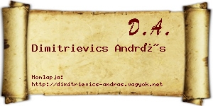 Dimitrievics András névjegykártya